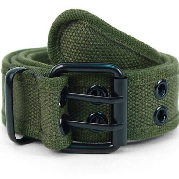 Selini New York Other - Mens Double Grommet Hole Canvas Belt Olive Large